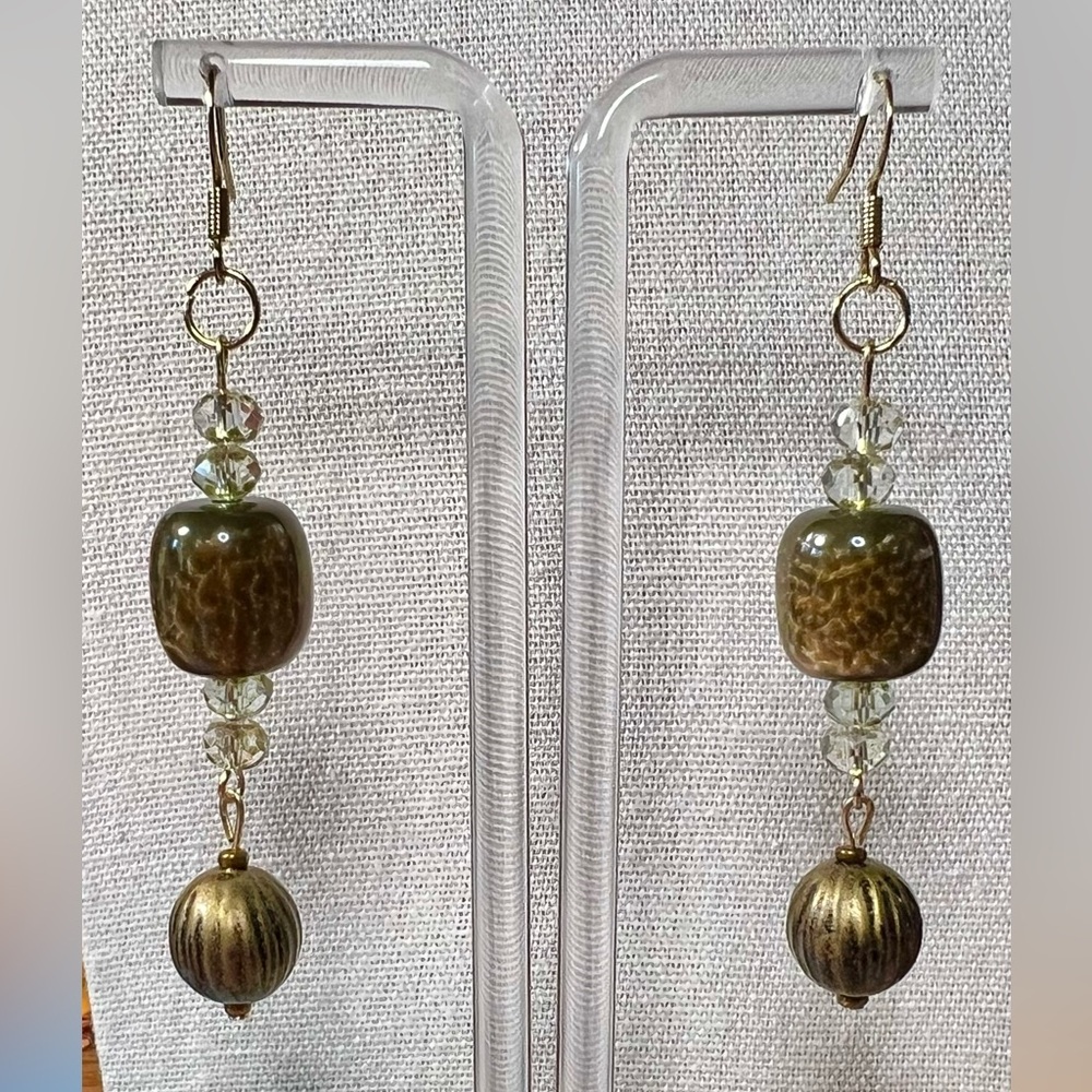 “Autumn Barrels” Artisan Dangle Earrings